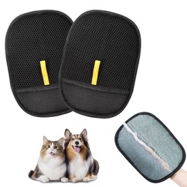 EOAMGO Fellmagnet Handschuh, Wiederverwendbarer Pet Hair Remover & Tierhaarentferner für Hunde und Katzen, Fell Magnet Handschuh zum Entfernen von Tierhaaren auf Kleidung, Sofa (Schwarz)