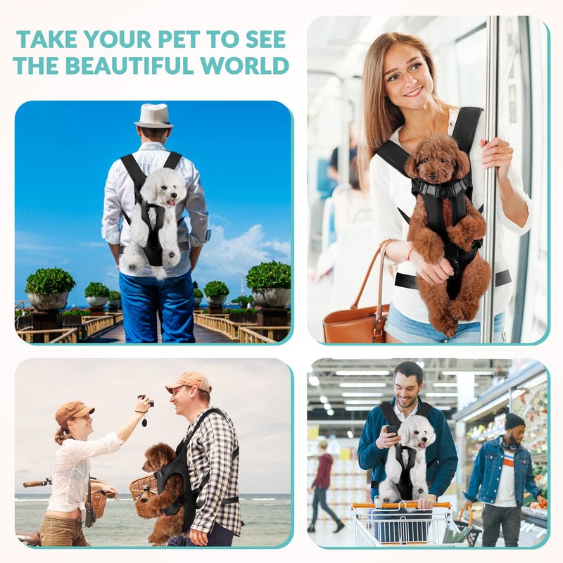 Lukovee Dog Backpack Carrier, Legs Out Easy-fit Dog Front Carrier