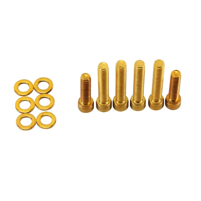 POWERJAMES 6pcs Gold Transmission covers bolt kit for Harley 06-24