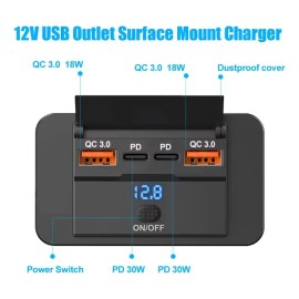 Adaptador Cargador Para Coche Usb Y Tipo C