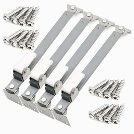 I-EASYDWW Casement Window Hinges - Windproof Stays, Latch & Brace, Angled Base, Sprayed Silver, 2 Pair