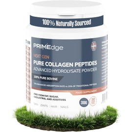 Collagen Powder, Tasteless, Grass Fed, Collagen Peptides Supplement for Skin, Hair, Joints and Nail Support, Including 8 Essential Amino Acids (Type I, III), Halal & Kosher, 300g (30 Doses)