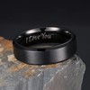 King Will 6mm Stainless Steel Ring Black Plated Matte Finish&Polished