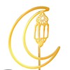 BinaryABC Eid Mubarak Decorations,Ramadan Kareem Moon Shaped Candle Holder,Ramadan Candlestick,Ramadan