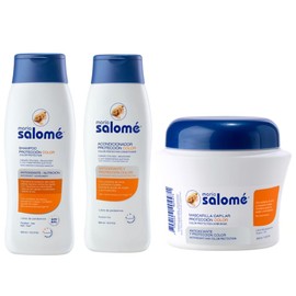 María Salomé Maria Salome Color Care protection Kit for Dyed, Bleached or Chemically treated Hair - Shampoo 13.5 fl.oz. + Conditioner 13.5fl.oz. + Mask 11.8 fl.oz, Orange