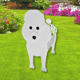 strolfay Poodle Dog Planter Plant Pots,Cute Garden Dog Flower Planter,Dog Planters Birthday Gifts for Women,Office,Indoor/Outdoor Decor（9.45 * 8.35 * 13.39in）