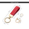 FDEETY Genuine Leather Car Keyring Sheepskin Hand Braided Car Keychain
