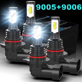 AQJ For Honda Prelude Coupe 2-Door 2.2L 2.3L 1992-1996 LED Headlight High Low Bulbs