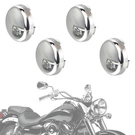 QUASCO Motorcycle Turn Signal Light Lens, Front Rear Chrome Bullet Turn Signals Lenses Cover Compatible with Harley Davidson Sportster Street Glide Road King Softail - 4 PCS