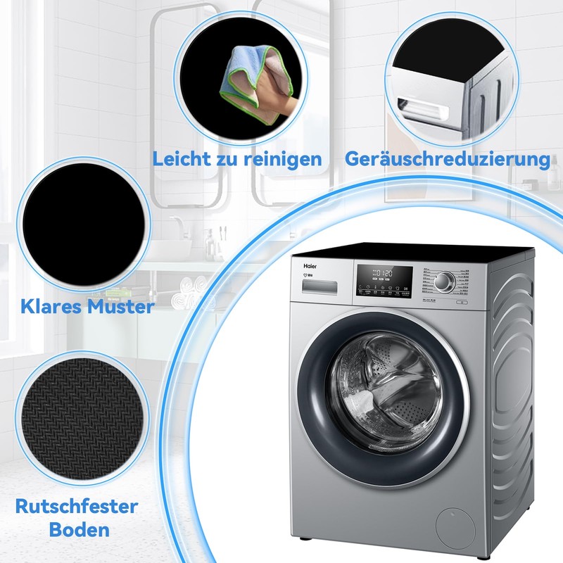 Washing Machine Pad, 68.5 x 68.5 cm, Non-Slip Washing Machine