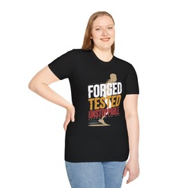Amputee T-Shirt for Men & Women – Forged Tested Unstoppable Design with Blade Runner Graphic | Limb Loss Apparel Black