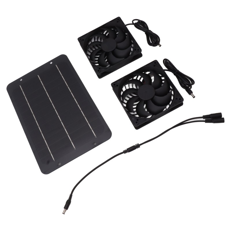 Solar Panel Fan Kit 10W Solar Powered Dual Fans for