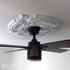 Ekena Millwork CMP19BA Baltimore Thermoformed PVC Ceiling Medallion, 19"OD x