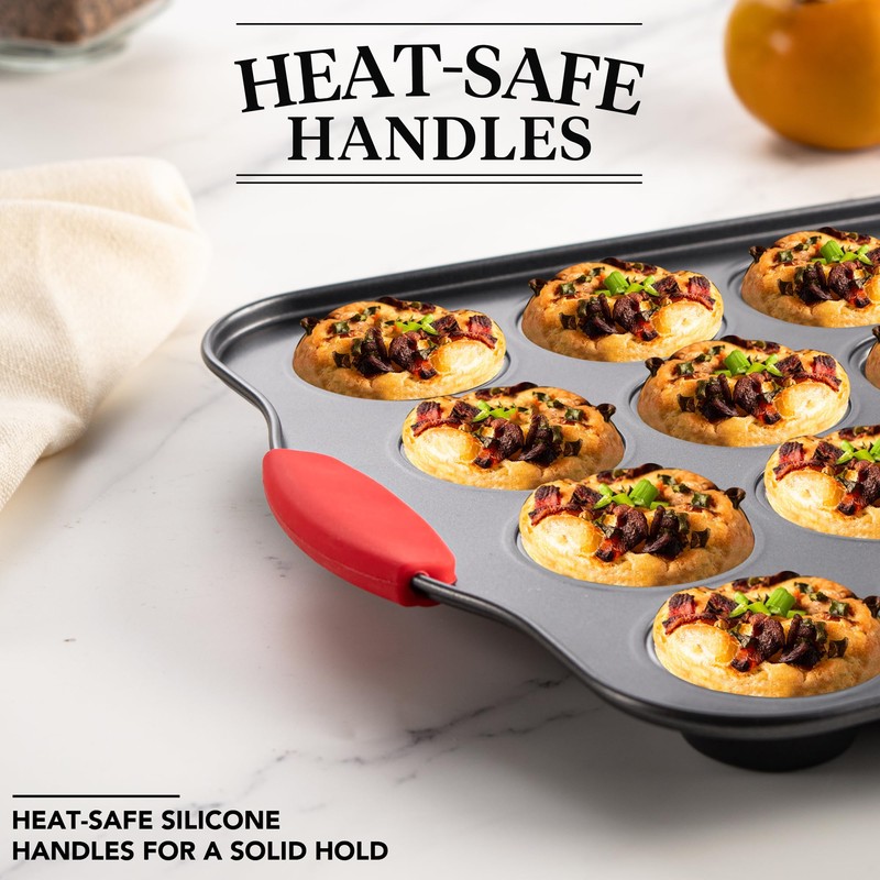 Mini Muffin Pan, 24 Cavity Cupcake Pan, Nonstick Baking Pan,