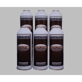 envirosafe R290 Refrigerant, 6 Cans + Charging Gauge | Inverted Piercing, 8oz | EnviroSafe