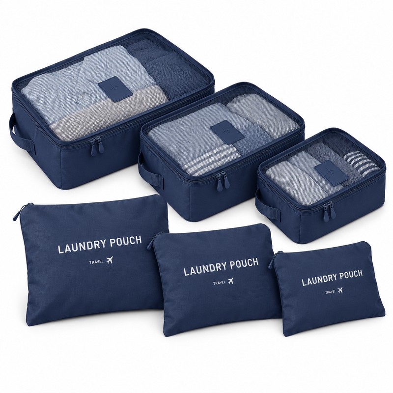 6-Piece Travel Packing Cubes for Luggage Organization – Waterproof Zippered