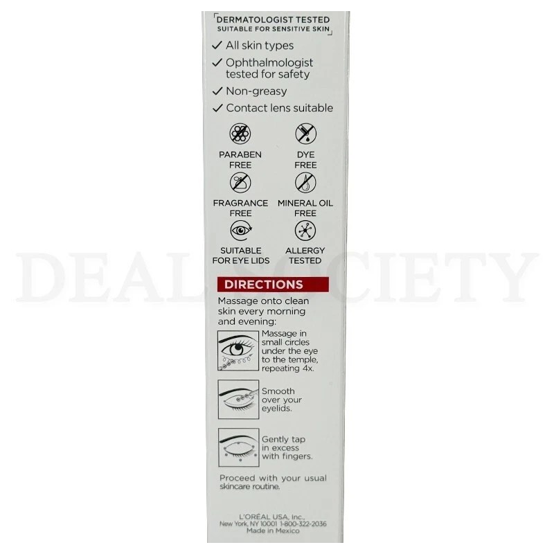L'Or√©al Revitalift Derm Intensives Brightening Eye Serum 0.67oz Lot of