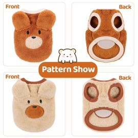 2 Pack Guinea Pig Clothes Rabbit Warm Vest Chihuahua Sweater Flannel Fleece Pet Costume T-Shirt for Small Animal Kitten Ferret Chihuahua Puppy