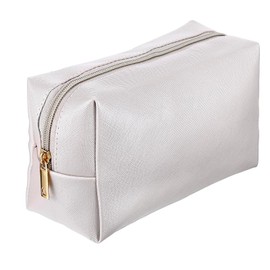 Fyntave Leather Makeup Bag for Purse Travel Portable Small Cosmetic Organizer Large Capacity Cosmetic Bag Pouches Zipper Holder Travel Toiletry Bags Waterproof Pencil Case Makeup Brushes Pouch