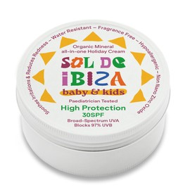 Sol de Ibiza Plastic Free - Face & Body Natural Mineral Sunscreen SPF30 - Waterless Solid Sunscreen - Natural ingredients - Non Nano zinc oxide - Vegan - Adults & Kids - 100g