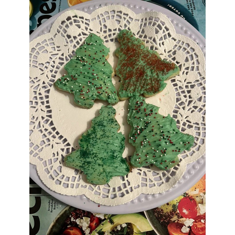 Unbranded Homemade Christmas Tree Cookies 1 Dozen Made Fresh