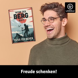 LANOLU Fridge Magnets Funny "Wenn der Berg Ruft" [German Language] - Fun Magnets with Sayings and Funny Motifs 8 x 5.5 cm