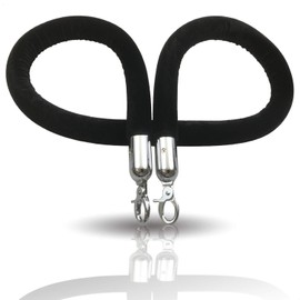 Kerafactum Barrier Rope with Hook Distance Discretion Rope Barrier Connection Rope Barrier for People Passenger Control System Barrier Strap Barrier Belt Carabiner Hook Silver 150 Velvet Black
