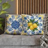 Fahrendom Blue Lemon Italy Tile Pattern Decorative Throw Pillow Covers