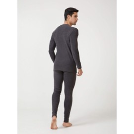 DAVID ARCHY Men's Thermal Underwear Set Winter Warm Base Layers Thermal Top and Bottom Long Johns Set Dark Gray, XL