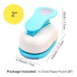 Perforadora circular de 2 pulgadas, perforadora de papel de acción para manualidades de papel, álbumes de recortes para suministros de diario basura d