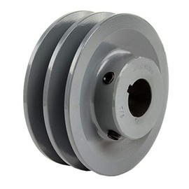 Masterdrive 2AK41-7/8 Cast Iron 4" Dual Groove Pulley for Belt A Section 4L Pulley fits 7/8" Shaft