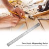Mesee Set of 3 Pcs Stainless Steel Rulers, Metal Office