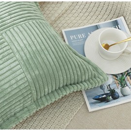 NSXIN Corduroy Cushion Cover, Soft Cushion Cover, Set of 2, Decorative Sofa Cushion, Couch Cushion, Decorative Cushion, Modern Decorative Cushion Cover, Cuddly Cushion for Bedroom, Living Room (Light