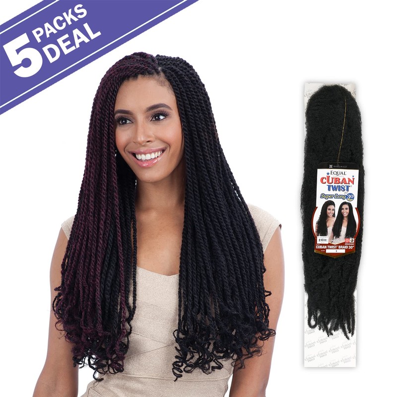 FreeTress Equal Braids Super Long Cuban Twist Braid 30" (5-pack,