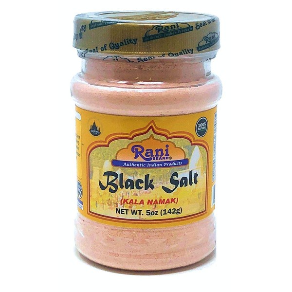 Rani Black Salt Powder (Kala Namak) Mineral 5oz (142g) PET Jar ~ Unrefined, Pure and Natural | Vegan | Gluten Friendly | Indian Origin | Perfect for Tofu Scramble - Natural Egg Taste