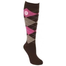 Covalliero Brescia Women's Riding Stockings Size 8-10 Wood/Dark Pink