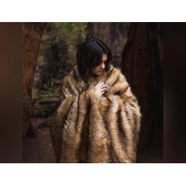 Faux Fur Throw Blanket - Brown Bear - Size: 50"x60"