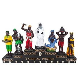 7 African Powers Statue 13 Inch Seven African Powers Estatua Orisha Statues Black Saints Sculpture