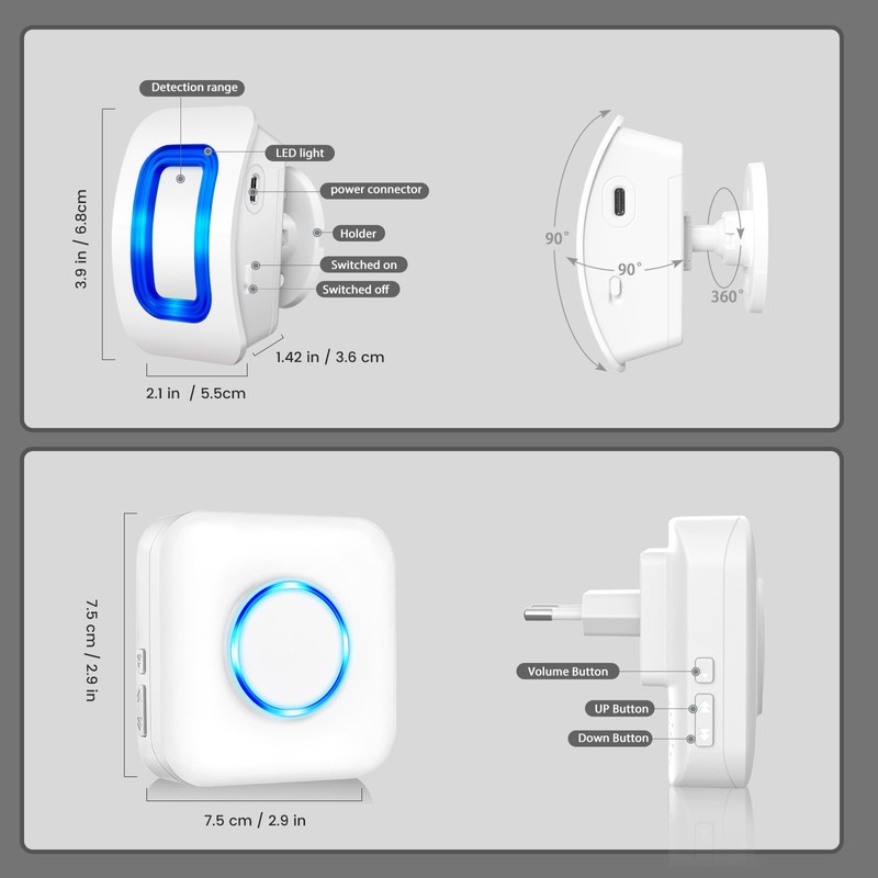 Wireless home security alarm system with motion sensor alarm detector,
