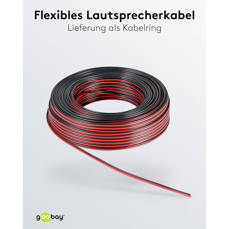 Goobay 67728 Speaker Cable Red/Black CCA, 10 m Cable Length