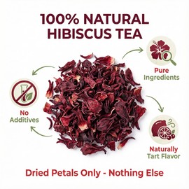 Hibiscus Tea Organic, Hibiscus Tea Loose Leaf Tea Bags, Rich In Anthocyanins & Vitamin C, Naturally Caffeine-Free, Tart & Refreshing Flavor, 20 Tea Bags
