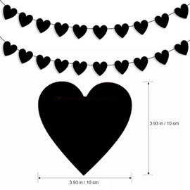 IGJUR 2 Pack Black Heart Garland Banner Goth Garland Gothic Garland Valentines Banner for Emo Party Black Valentines Day Decor Gothic Valentines Decor Black Wedding Decorations