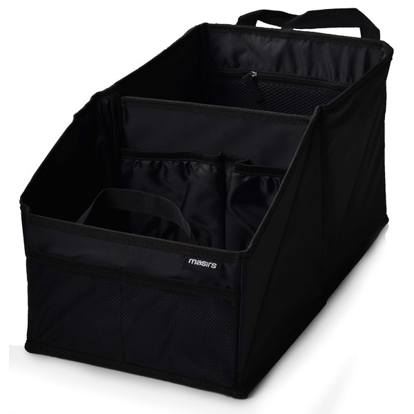 Masirs Back Seat Car Organizer, Neatly Organize Items While Traveling, Folds Flat for Easy Trunk Storage