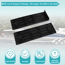 8PCS Boat Trailer Bunk Slides Pads and 2PCS Boat Trailer Slide Bunk Enders for Launching& Loading on/Off Easier, 3" x 10" Black Glides Slicks