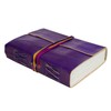 Handmade 3-String Purple Leather Journal | Plain Recycled Paper |