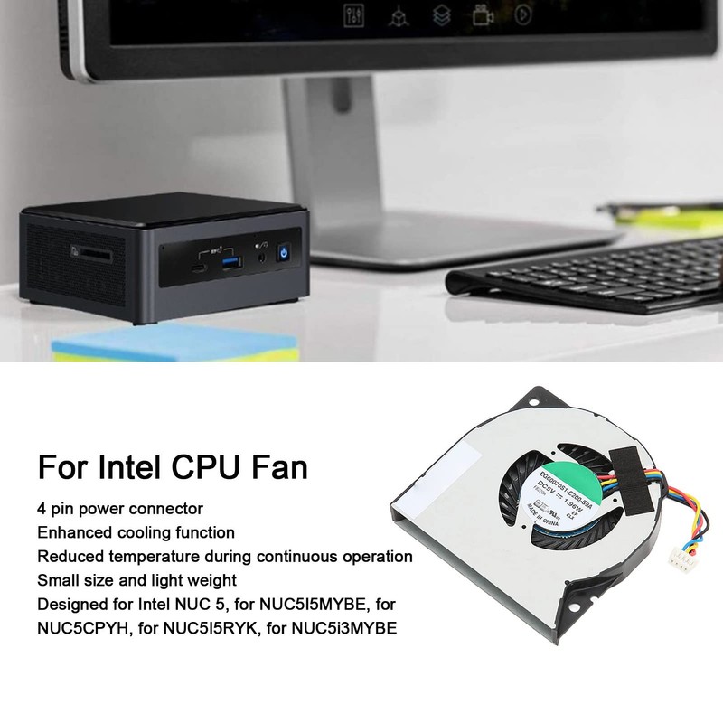 4Pin CPU Fan for NUC 5, Compact and Durable CPU