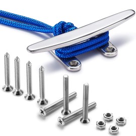 ZOMCHAIN Open Base Boat Cleat, 6 inch Dock Cleat All 316 Stainless Steel Boat Mooring Accessories, Installation Accessories Bolts, Nuts and Screw (6 inch-1PCS)