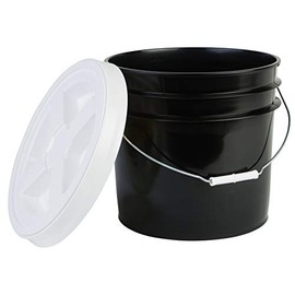 Hudson Exchange Premium 3.5 Gallon Bucket with Gamma Seal Lid, HDPE, Black