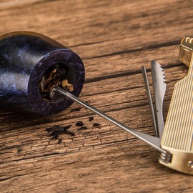 Pipe Lighter Soft Flame Refillable Butane Lighters Czech Pipe Tools Father Day Husband Gift (Black Nickel)