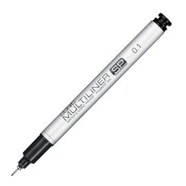 Copic Multiliner SP black 0,1 mm, hochwertiger Fineliner aus Aluminium, mit schwarzer, wasserfester Pigmenttusche, für Skizzen, Zeichnungen und Illustrationen